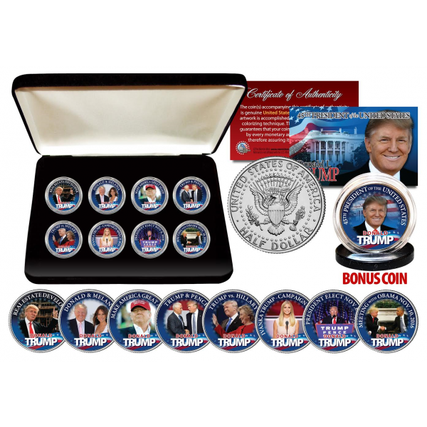 DONALD TRUMP Official JFK Kennedy Half Dollars ULTIMATE 8-Coin Set 