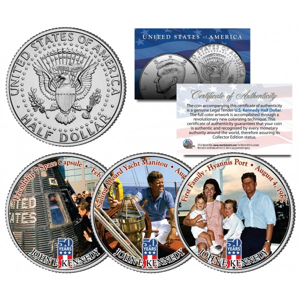 JOHN F KENNEDY JFK100 Birthday 2017 JFK Half Dollar 5-Coin Set – Assassination Memorial, 4x6 Display