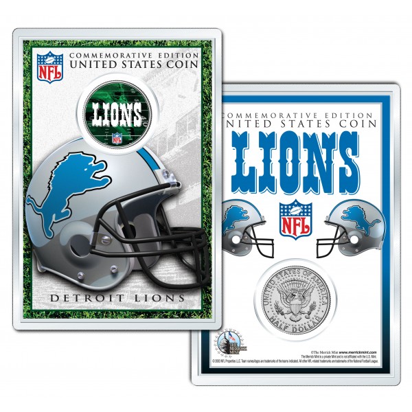 Detroit Lions Field Nfl Colorized Jfk Kennedy Half Dollar