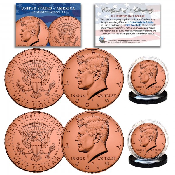 Half Dollar 2-Coin Set BOTH P & D MINT BLACK RUTHENIUM 2019 JFK Kennedy U.S 