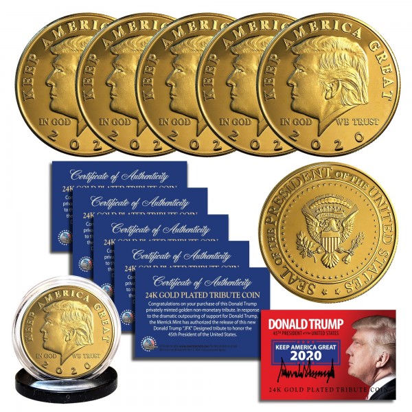 Biden Harris Donald Trump 2020 Keep America Great Gold Challenge Coin 45th #2 