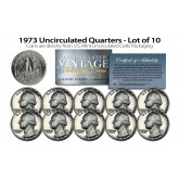 1973 QUARTERS Uncirculated U.S. Coins Direct from U.S. Mint Cello Packs (QTY 10)
