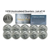 1978 QUARTERS Uncirculated U.S. Coins Direct from U.S. Mint Cello Packs (QTY 10)