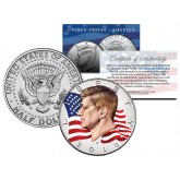 Colorized FLOWING FLAG 2022-P JFK Kennedy Half Dollar BU Coin 