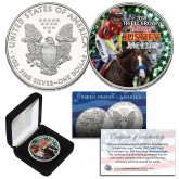 JUSTIFY TRIPLE CROWN WINNER Horse Racing Genuine 1 oz. .999 SILVER U.S. 2018 AMERICAN EAGLE in Deluxe Display Box