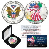 2020 1 oz Colorized 2-Sided American Silver Eagle Coin (BU) with BOX & COA