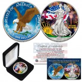 2021 Colorized * 35th Anniversary Edition * 1 OZ .999 Fine Silver BU American Eagle U.S. Coin with BOX Limited of 300 - TYPE 2