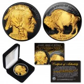 2023 BLACK RUTHENIUM $50 AMERICAN GOLD BUFFALO Indian Tribute Coin with 24KT Gold Clad Obverse & Reverse with Display Box