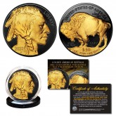 2023 BLACK RUTHENIUM $50 AMERICAN GOLD BUFFALO Indian Tribute Coin with 24KT Gold Clad Obverse & Reverse