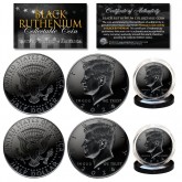 BLACK RUTHENIUM 2024 JFK Kennedy Half Dollar 2-Coin Set BOTH P&D MINT with Capsules