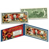 Chinese LANTERN FESTIVAL Colorized $2 Bill U.S. Legal Tender Currency - Lucky Money