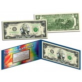 SILVER DIAMOND CRACKLE HOLOGRAM Legal Tender US $2 Bill Currency - Limited Edition