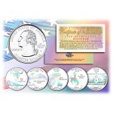 2007 US Statehood Quarters HOLOGRAM - 5-Coin Complete Set - with Capsules & COA