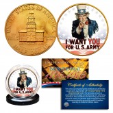 UNCLE SAM " I Want You for U.S. Army " 24K Gold Plated 1976 JFK Half Dollar Coin