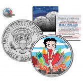 BETTY BOOP " City " JFK Kennedy Half Dollar US Colorized Coin - Marilyn Monroe Pose - Officially Licensed