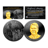 2016 RONALD REAGAN Presidential $1 Dollar U.S. Coin BLACK RUTHENIUM with 24K Gold Clad Regan Portrait (Denver Mint)