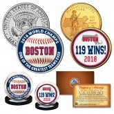 Boston Red Sox 2018 World Champions 119 WINS Genuine Legal Tender U.S. 2-Coin Set