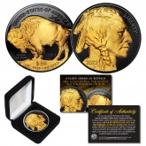 2022 BLACK RUTHENIUM $50 AMERICAN GOLD BUFFALO Indian Tribute Coin with 24KT Gold Clad Obverse & Reverse with Display Box
