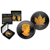 2018 BLACK RUTHENIUM & 24K GOLD .9999 Genuine Silver 1 oz CANADA MAPLE LEAF BU with Deluxe Felt Display Box
