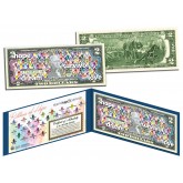 Cancer Awareness - RIBBONS OF HOPE - Colorized U.S. $2 Bill - STAND UP 2 CANCER