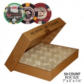 CASINO or POKER CHIP Direct-Fit Airtight 40.6mm Coin Capsule Holders (QTY: 50) **COMES PACKAGED WITH BOX AS SHOWN** 