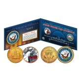NAVY Armed Forces Coin Collection Genuine Legal Tender JFK Kennedy Half Dollars 2-Coin Set 