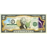 KANSAS State/Park COLORIZED Legal Tender U.S. $2 Bill with Security Features
