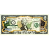 OKLAHOMA State/Park COLORIZED Legal Tender U.S. $2 Bill with Security Features