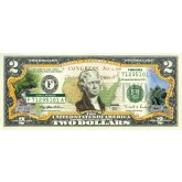 VIRGINIA State/Park COLORIZED Legal Tender U.S. $2 Bill with Security Features
