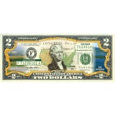VERMONT State/Park COLORIZED Legal Tender U.S. $2 Bill with Security Features