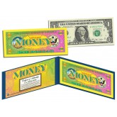 THE COLOR OF MONEY * FULL COLOR BACK * $1 Bill U.S. Genuine Legal Tender - Yellow Border - LIMITED to 10