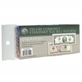 100 CURRENCY DELUXE HOLDERS Semi Rigid Vinyl for Banknotes Money US Dollar Bills