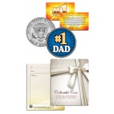 #1 DAD - World’s Greatest Dad - Father's Day - JFK Kennedy Half Dollar US Coin