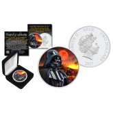 2017 Niue 1 oz Pure Silver BU Star Wars DARTH VADER Coin with MUSTAFAR Galactic Empire Backdrop