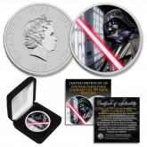 2018 Niue 1 oz Pure Silver BU Star Wars DARTH VADER LIGHTSABER Coin with DEATH STAR Backdrop - Limited of 120