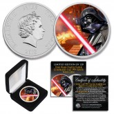 2018 Niue 1 oz Pure Silver BU Star Wars DARTH VADER LIGHTSABER Coin with CARBON FREEZING CHAMBER Backdrop - Limited of 120