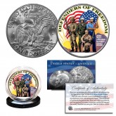 DEFENDERS of FREEDOM U.S. Armed Forces FLAG Official Genuine Legal Tender IKE Eisenhower One Dollar U.S. Coin