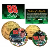 DALE EARNHARDT JR North Carolina Quarter & JFK Half Dollar 2-Coin Set 24K Gold Plated - Officially Licensed