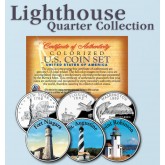 Historic American - LIGHTHOUSES - Colorized US Statehood Quarters 3-Coin Set #8 - Fort Niagara (NY) St. Augustine (FL) Point Robinson (WA)