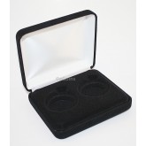 Black Felt COIN DISPLAY GIFT METAL PLUSH BOX holds 2-IKE or Silver Eagle ASE