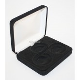 Lot of 5 Black Felt COIN DISPLAY GIFT METAL BOX holds 3-IKE or Silver Eagle SQUARE