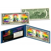 Gay Pride MARRIAGE EQUALITY Colorized $2 Bill U.S. Genuine Legal Tender - Supreme Court Ruling 6/26/2015