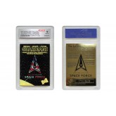 United States SPACE FORCE USSF AMERICAN FLAG HOLOGRAM Galaxy Embossed Gold Card - Graded Gem-Mint 10 - Limited # of 2,019