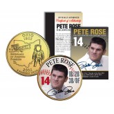 PETE ROSE - Hall of Fame - Legends Colorized Ohio State Quarter 24K Gold Plated Coin