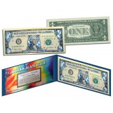 SILVER DIAMOND CRACKLE HOLOGRAM Legal Tender US $1 Bill Currency - Limited Edition