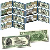 HYBRID COMMEMORATIVE SERIES $2 Banknotes Designed on Genuine Legal Tender Modern NEW U.S. Bills - Set of All 7