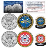 COAST GUARD & USCG INTELLIGENCE Branch JFK Half Dollar Armed Forces Military 2-Coin U.S. Set