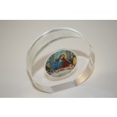 JESUS LAST SUPPER American Silver Eagle Colorized Coin Lucite Paperweight Circle