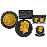 President JOHN F. KENNEDY 100th Birthday Celebration 1917-2017 BLACK RUTHENIUM & 24K GOLD Clad OFFICIAL Tribute Coin