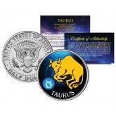 TAURUS - Horoscope Astrology Zodiac - JFK Kennedy Half Dollar US Colorized Coin